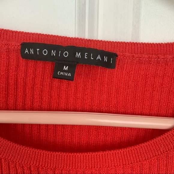 ANTONIO MELANI RED LONG SLEEVE KNIT SWEATER - Picture 3 of 5